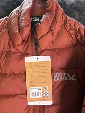 Eddie Bauer Er603538 650 Fill Packable Down Jacket Men’s Small Red Nylon
